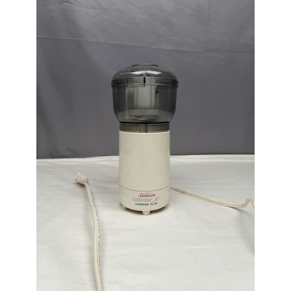 Vintage Sunbeam Oskar Jr. Chopper Plus Food Processor Model 14131W Tested-Works